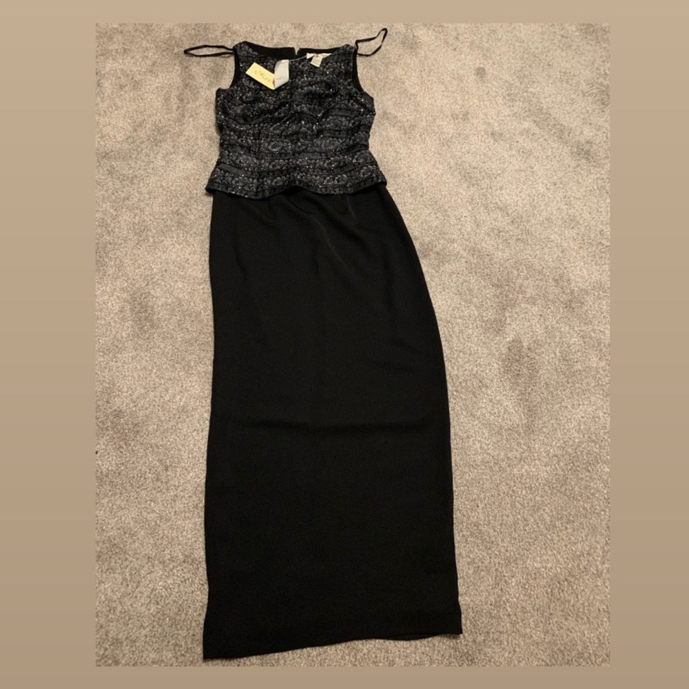 NWT MARIE ST CLAIRES BEADED SLEEVELESS FORMAL BLACK WOMENS DRESS